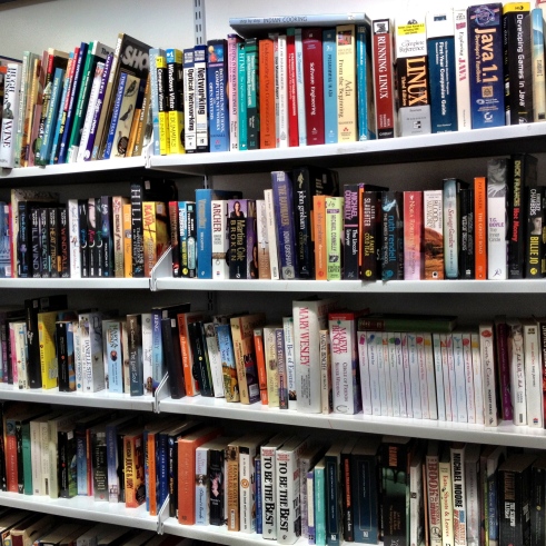 Book shelves, Salvation Army, Lothian Road, Edinburgh