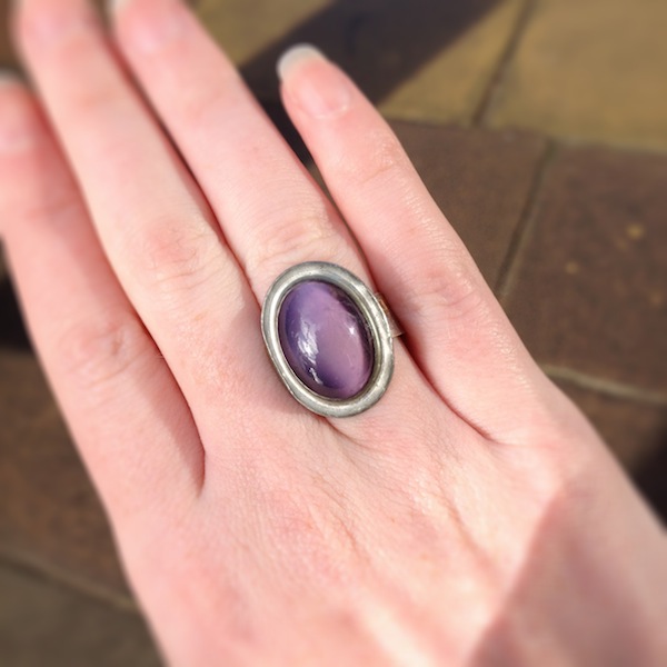 purple stone costume ring