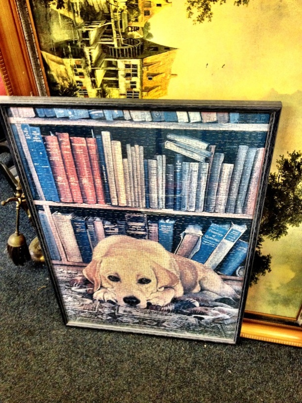 Framed jigsaw of a puppy