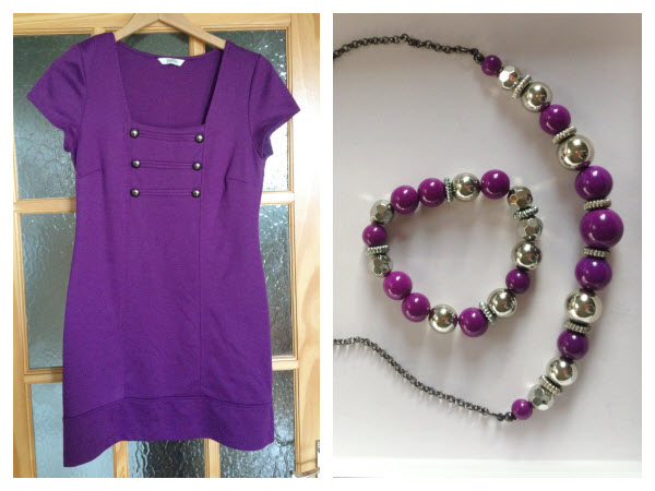 Purple smock and matching beads