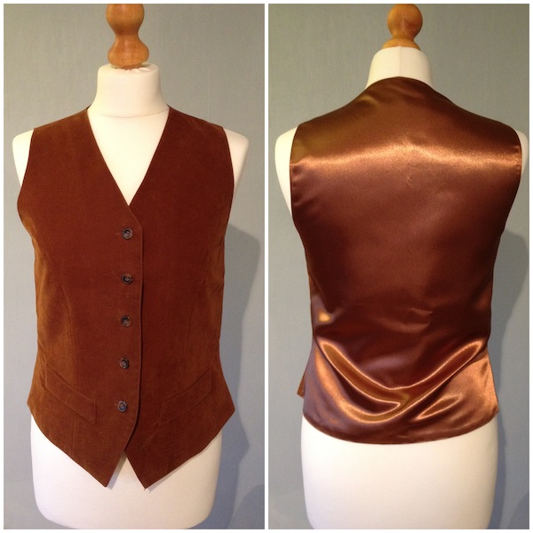 suede waistcoat with satin back